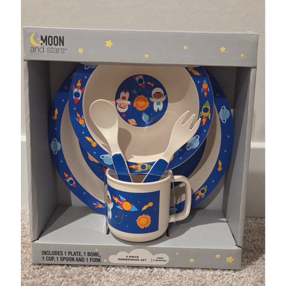 5 piece Bamboo kids dinnerware set